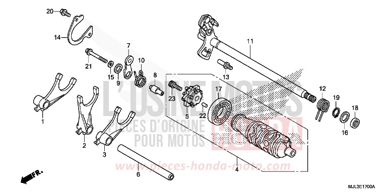 SCHALTTROMMEL (NC750X/XA) von NC750X "Meca" CANDY ARCADIAN RED (R305) von 2014